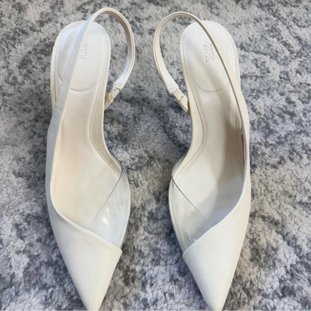 Zara Cream Slingback Heels